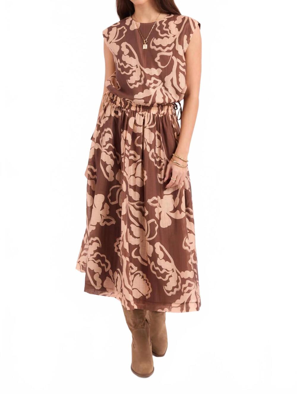 NEW SAGE THE LABEL rustic charm skirt in oak beige